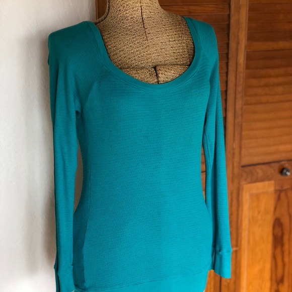 Wet Seal | Y2K Teal Turquoise Thermal | L - Picture 5 of 12